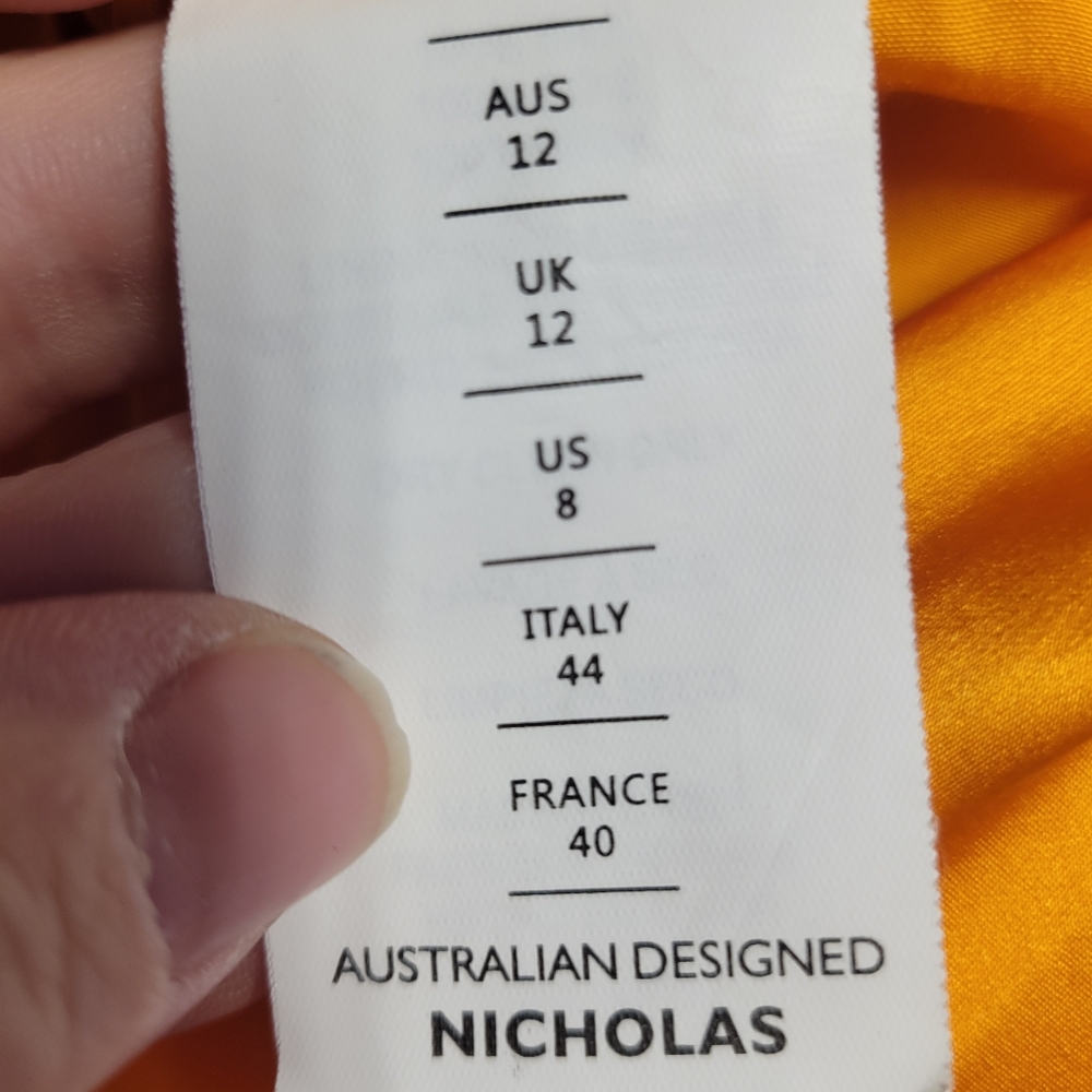 Nicholas Kiarni Orange Silk Top Size 8 Or 12 - Picture 5 of 7